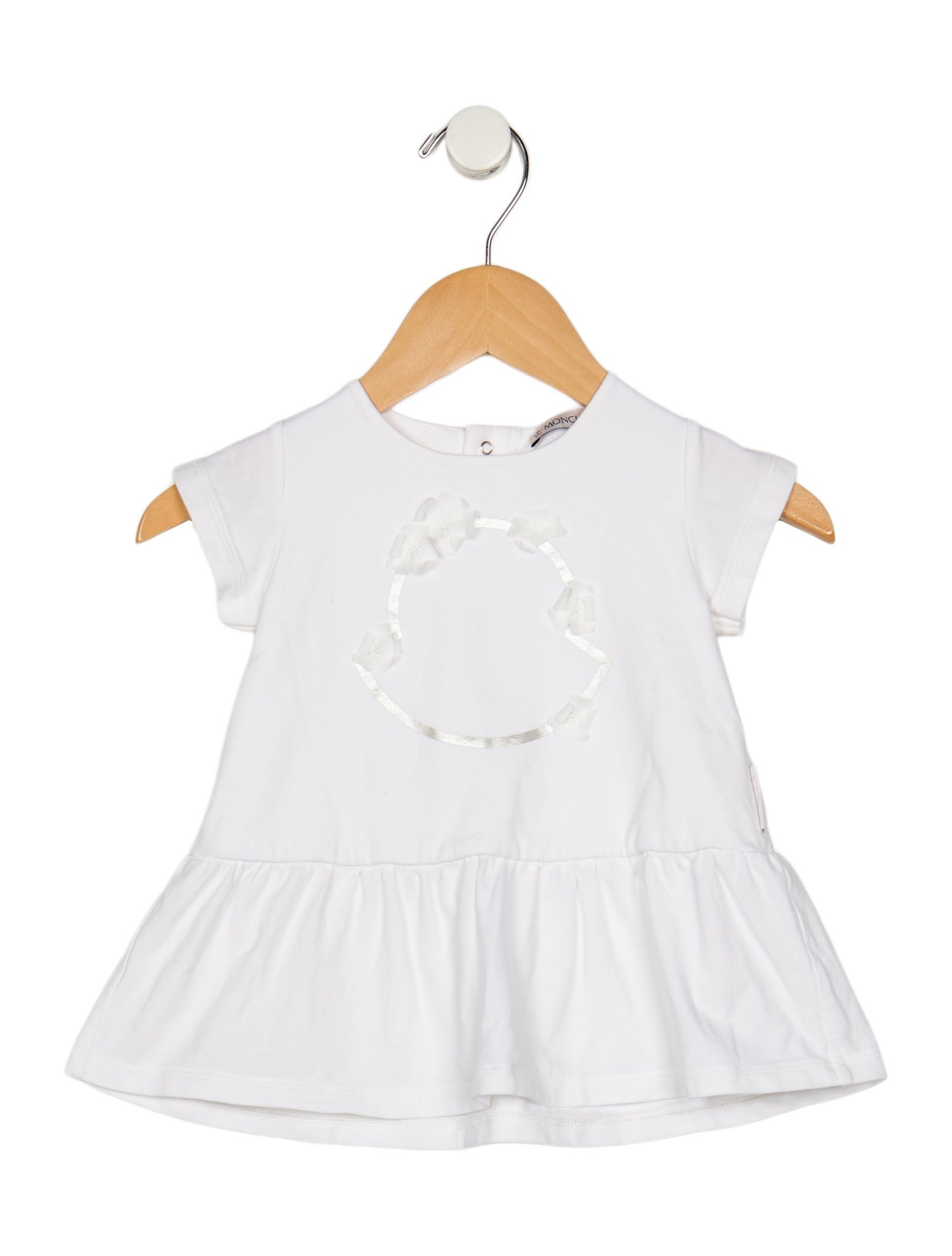 Moncler White short sleeve dress with snap closure
