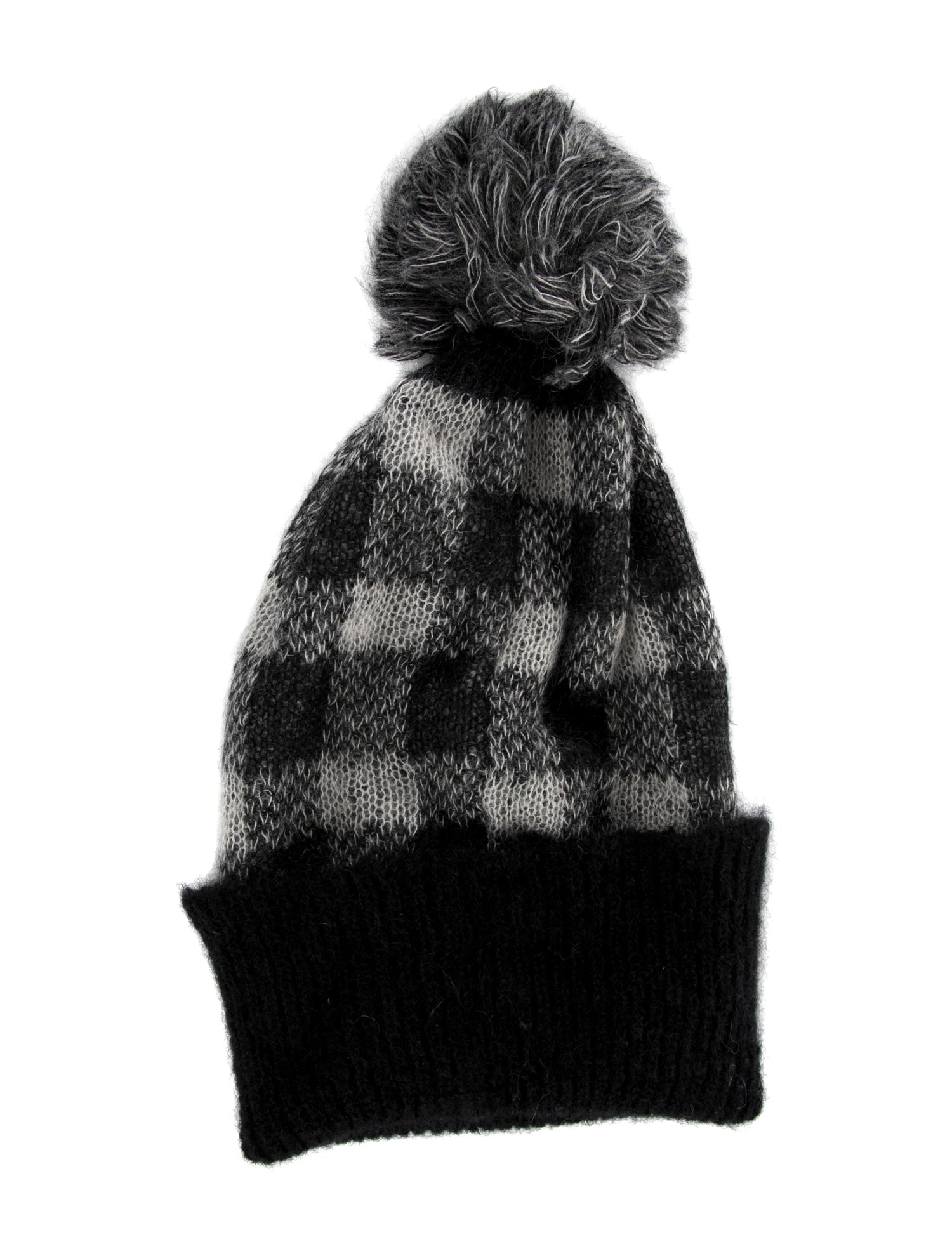 Moncler Women's Black Gey Moncler Knit Beanie