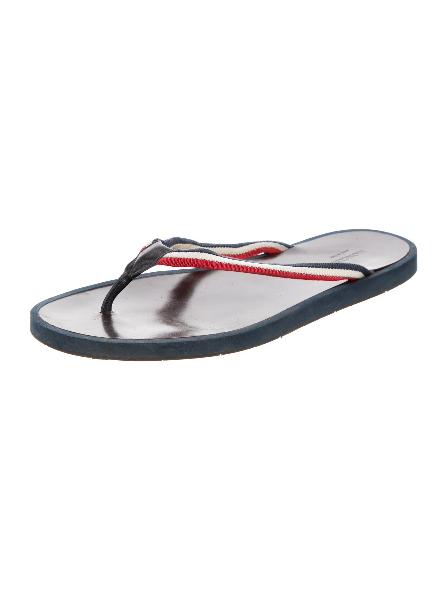 Moncler Striped Flip Flops
