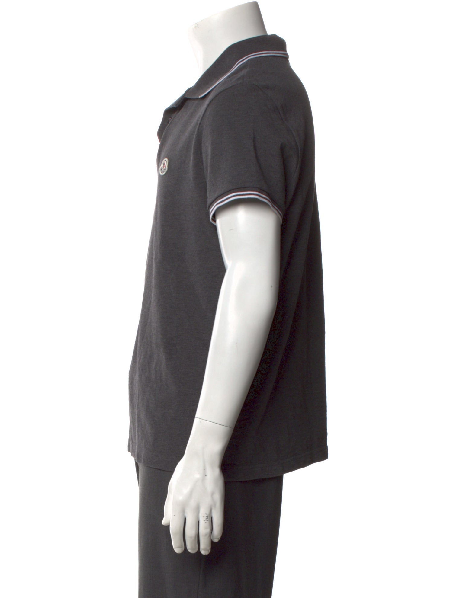 Prada 2019 Enameled Metal Triangle Polo Shirt - Black Polos