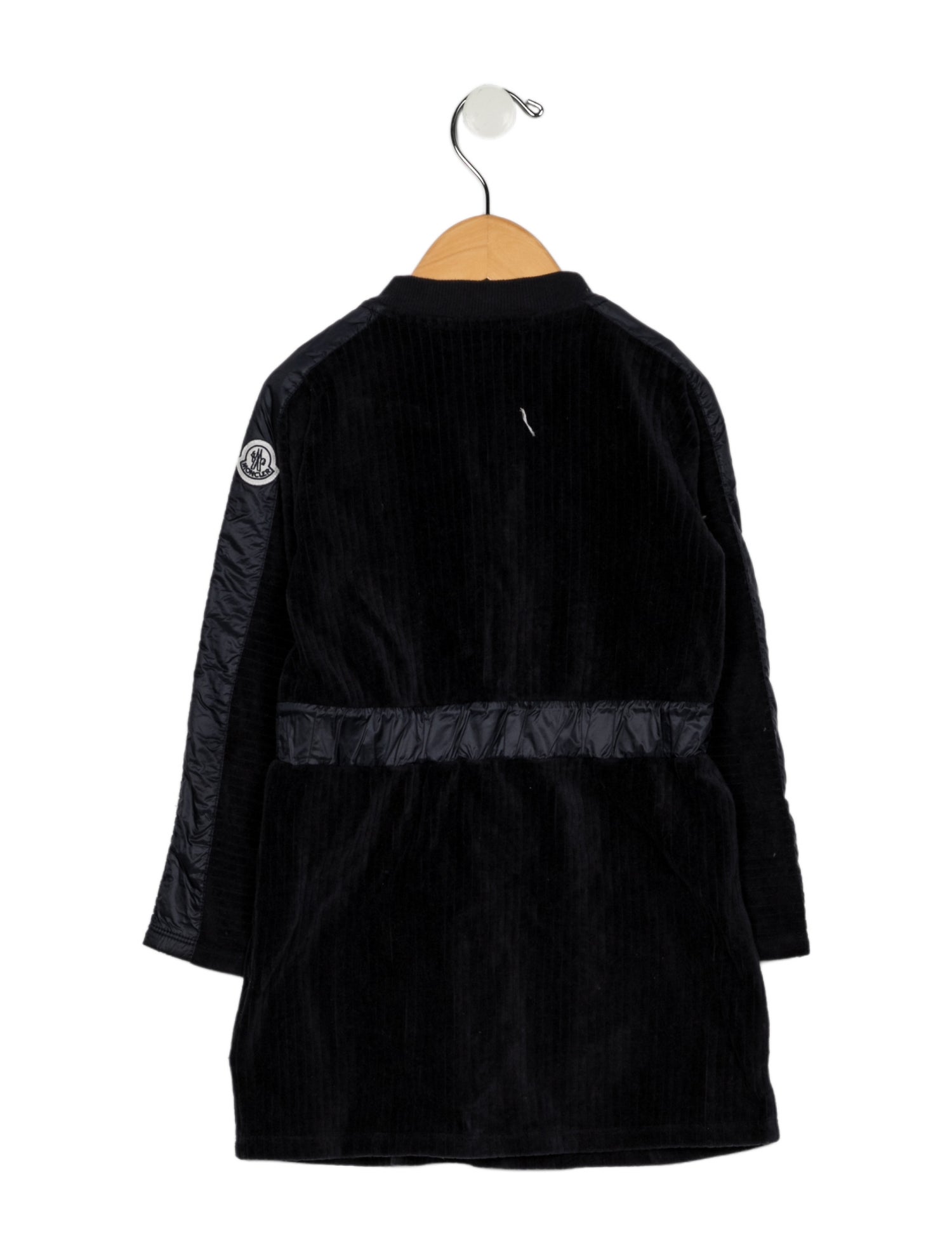 Moncler Cotton blue long sleeve dress with zip closure
