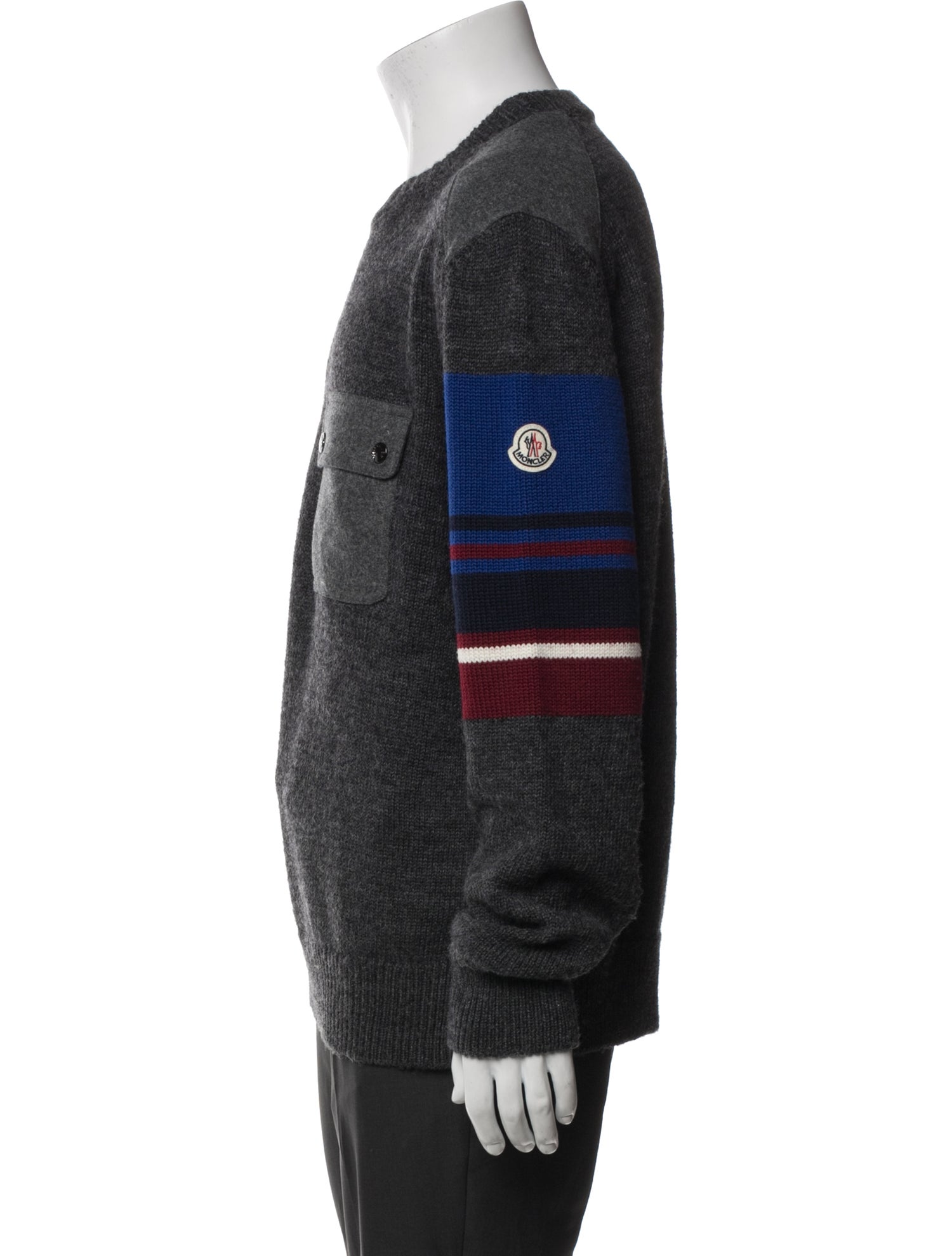 Moncler Virgin Wool Colorblock Pattern Pullover