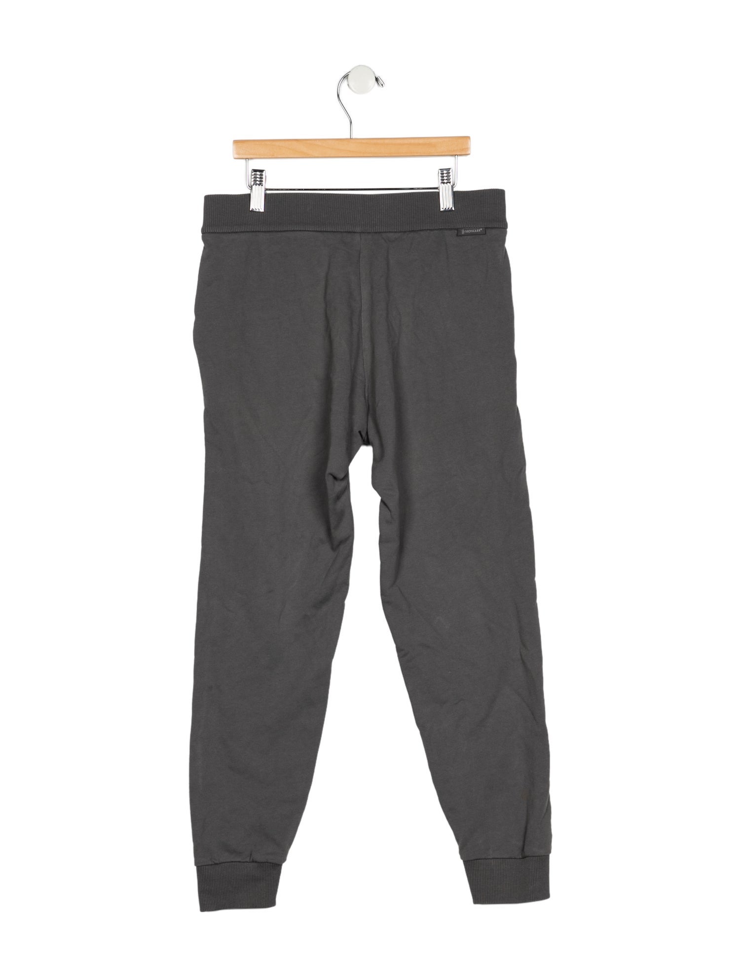 Moncler Cotton grey casual sweatpants with elastic waist
