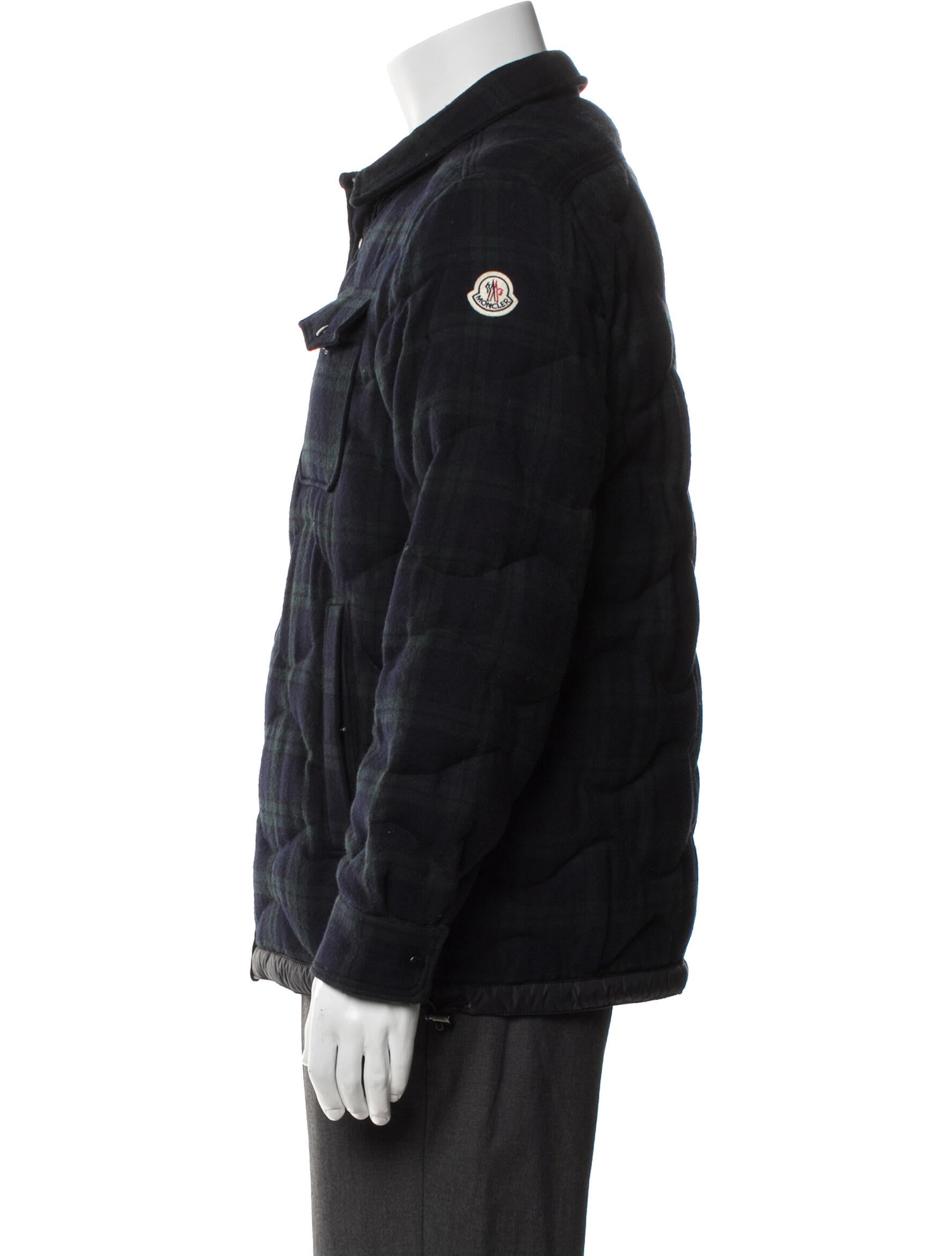 Moncler Wool Plaid Print Jacket