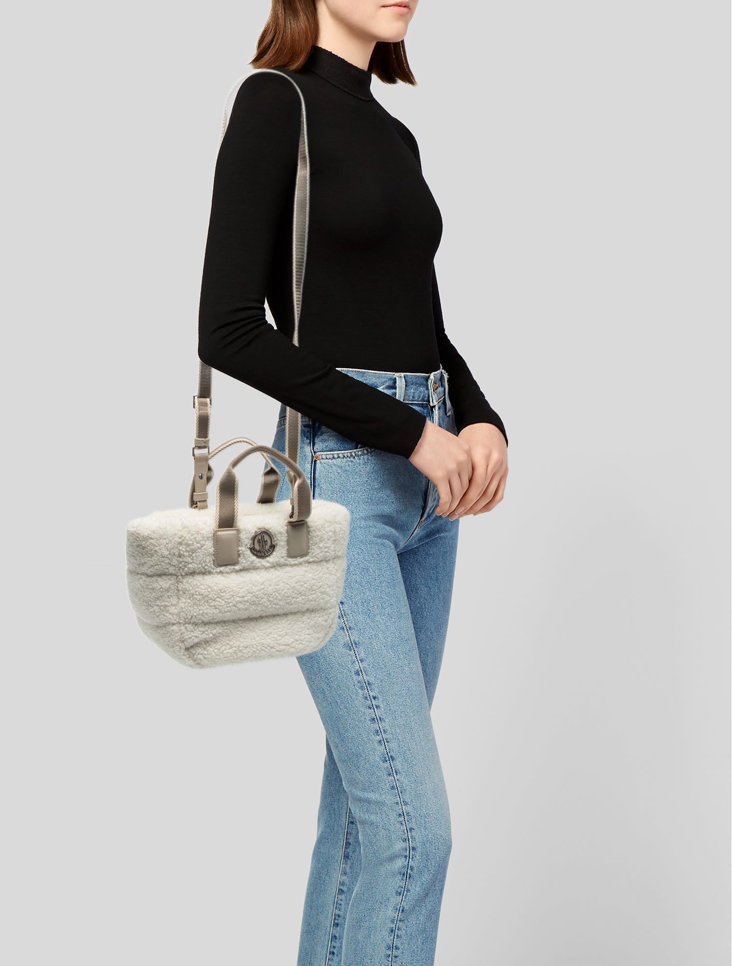 Moncler Shearling Top Handle Bag w/ Tags