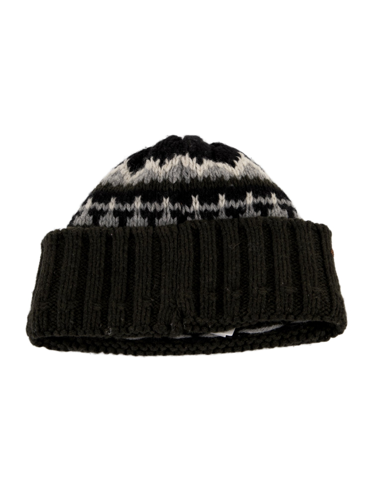 Moncler Toddler boys'Green with pattern prints beanie