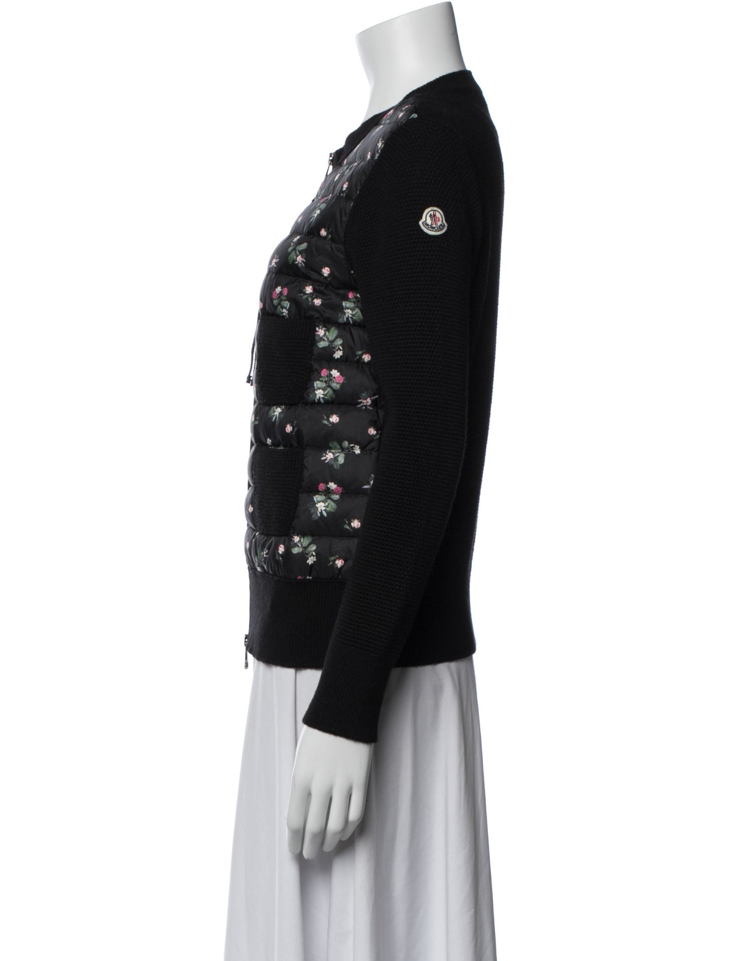 Moncler Nylon Floral Print Down Jacket