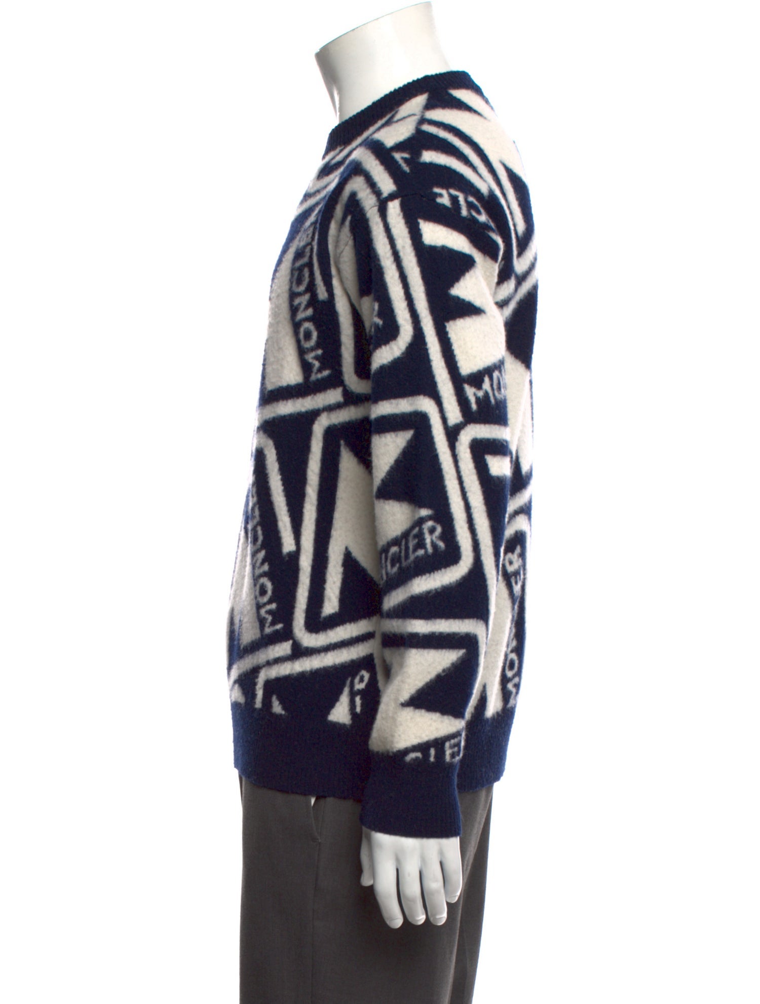 Moncler Virgin Wool Graphic Print Pullover