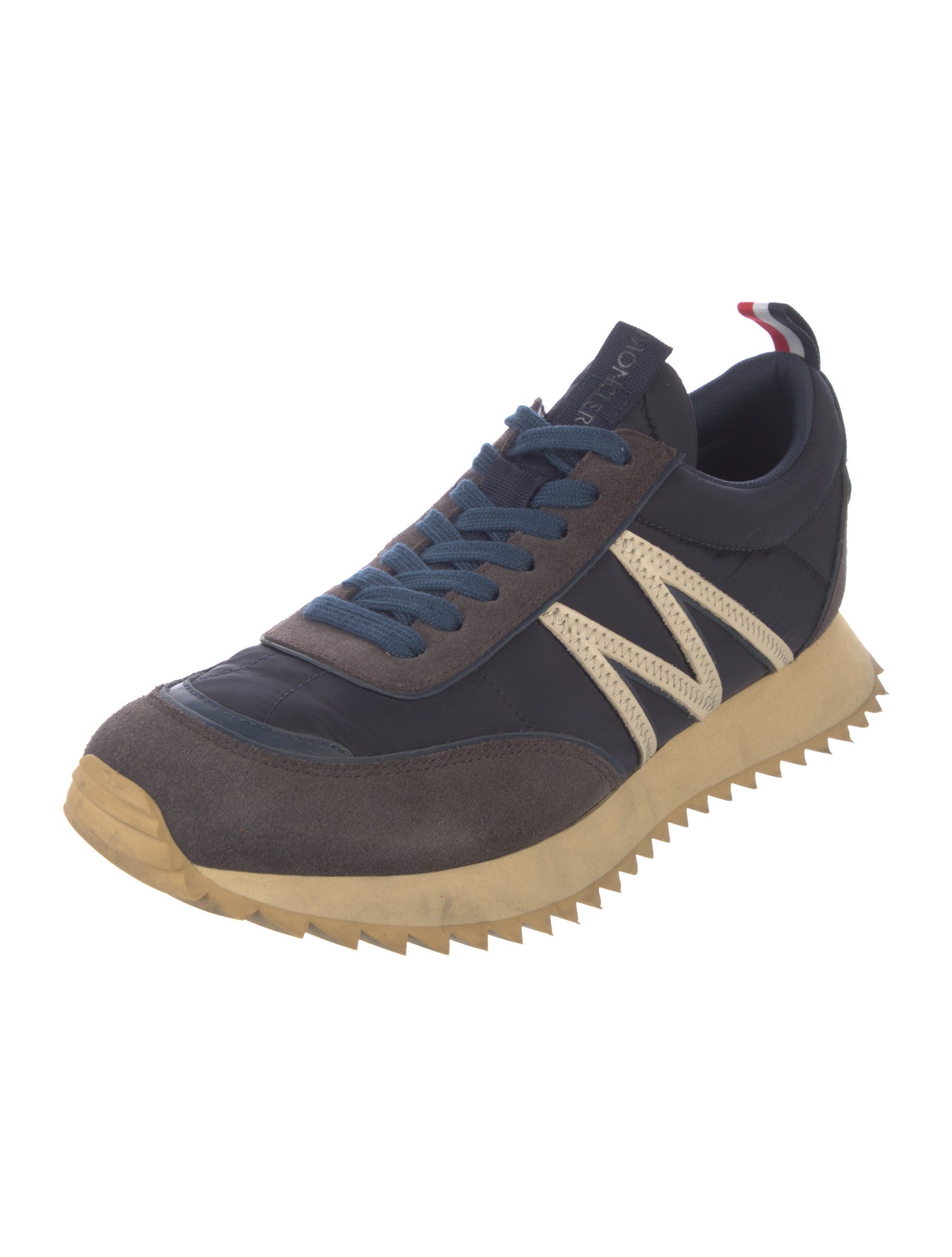 Moncler Suede Graphic Print Athletic Sneakers