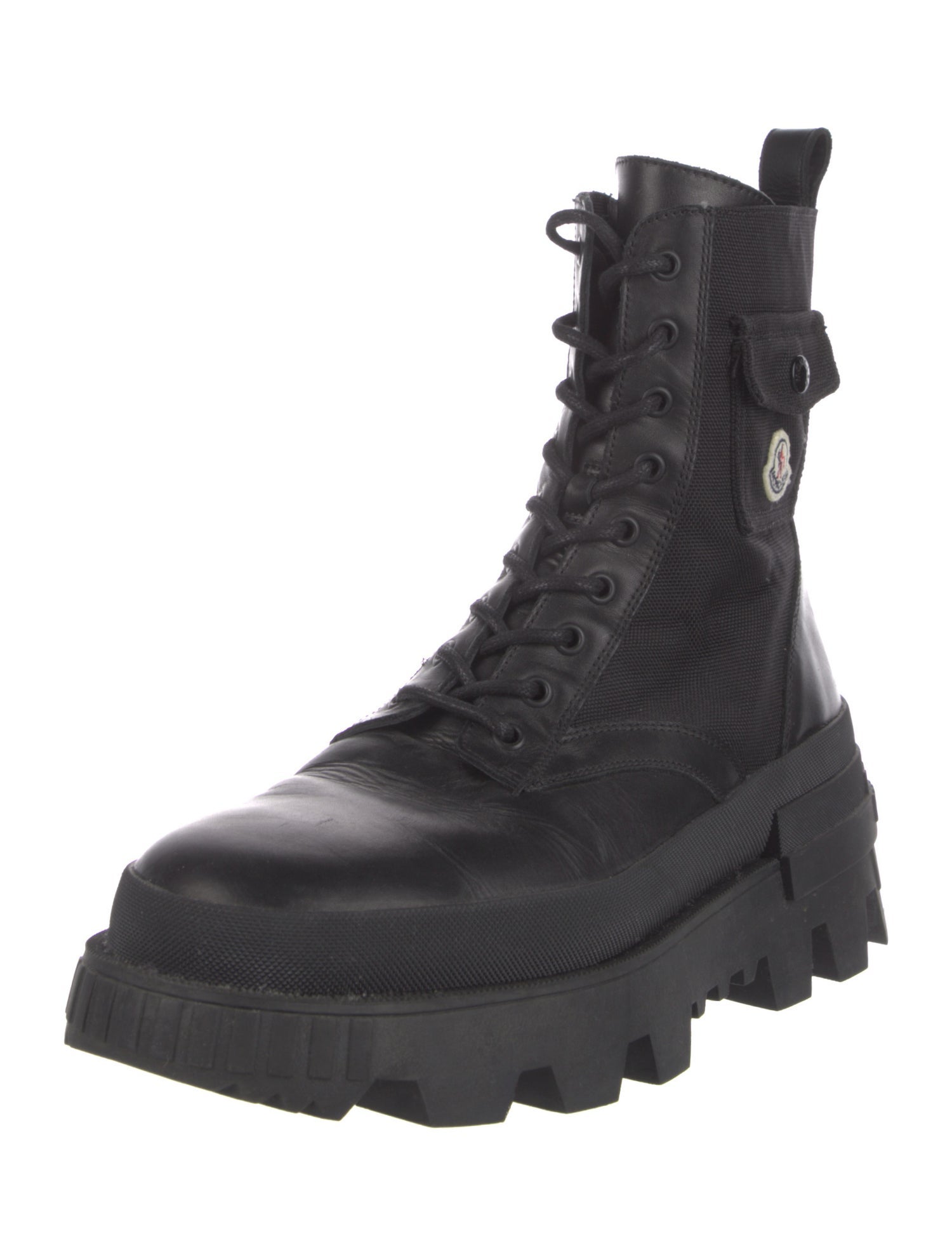 Moncler Leather Combat Boots