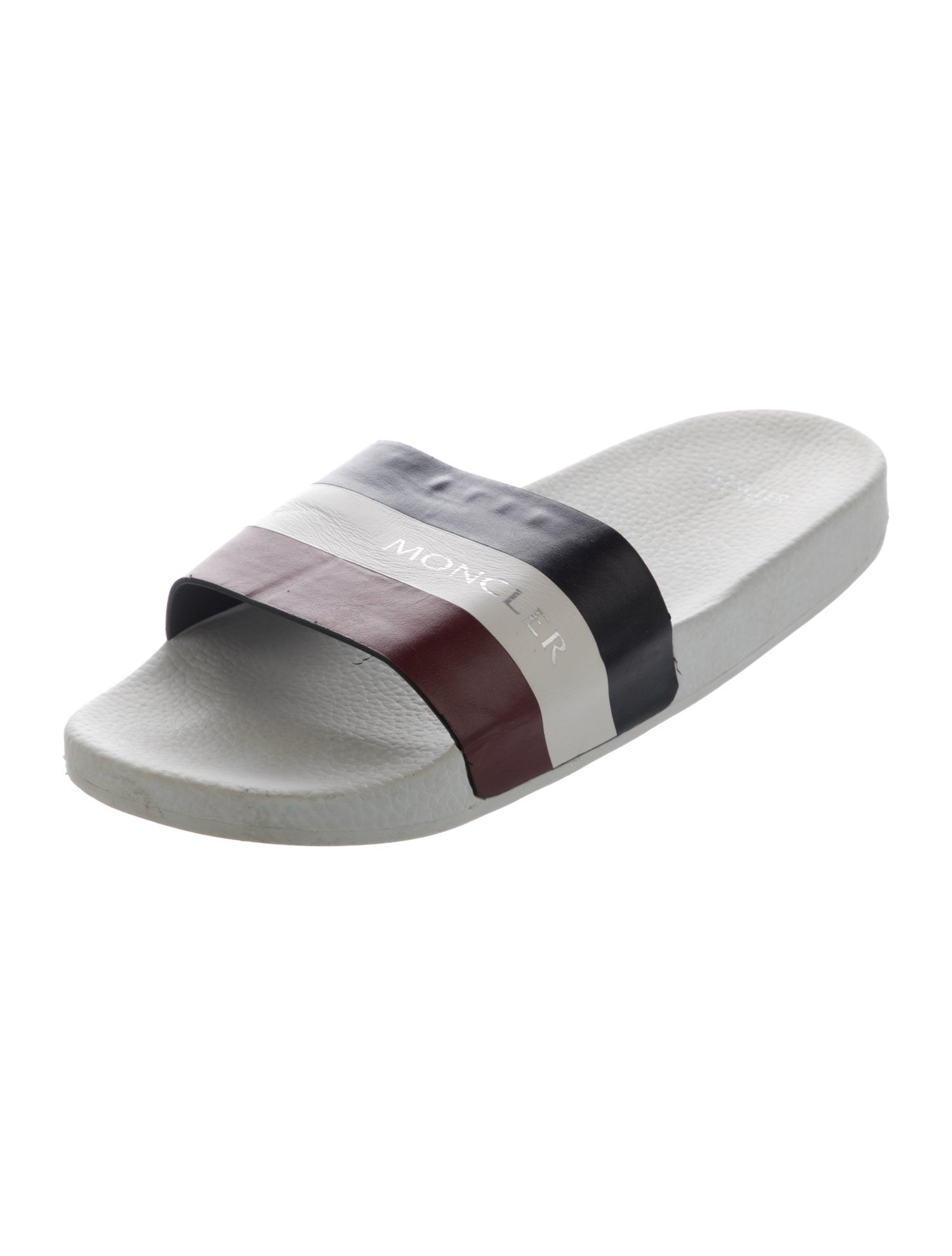 Moncler Leather Colorblock Pattern Slides