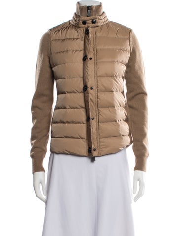 Pre-owned Moncler 2024 Cardigan Tricot Down Jacket In Neutrals