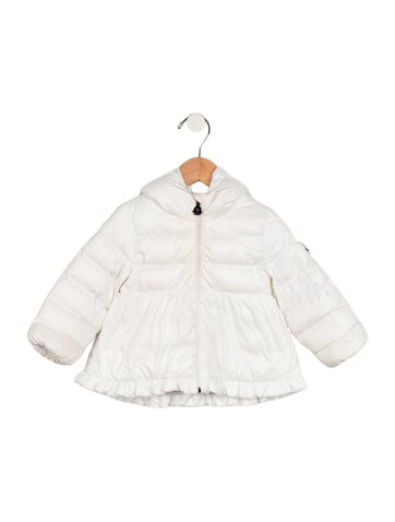 Pre-owned Moncler Babies' Infant Girls' Down Puffer Jacket In White