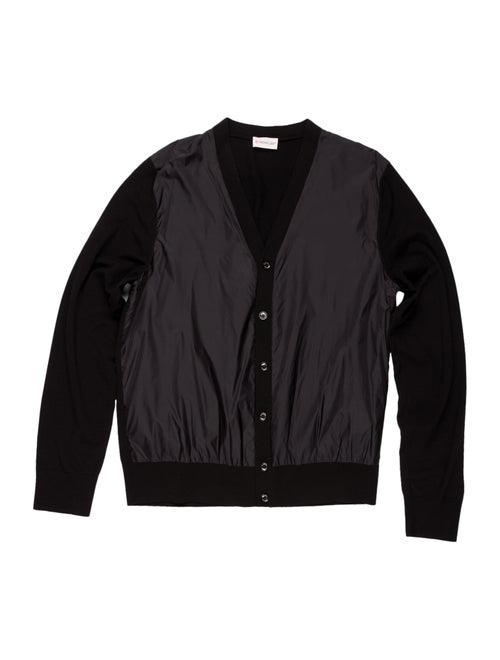 Moncler Virgin Wool Rib Knit Cardigan black