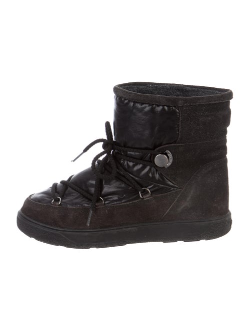 Moncler Glitter and Nylon Ankle Boots Black