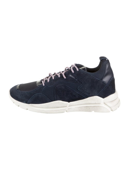 Moncler Suede Low-Top Sneakers Navy