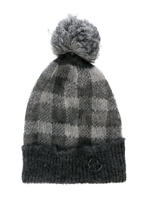 Moncler Mohair Knit Beanie Grey