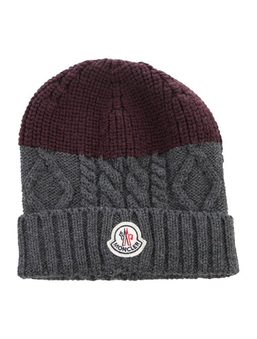 Moncler Cable Knit Beanie Grey