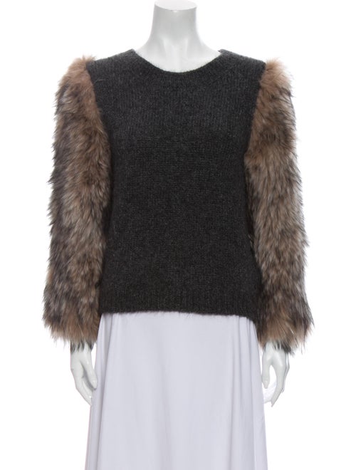 Moncler Mohair Scoop Neck Sweater Grey