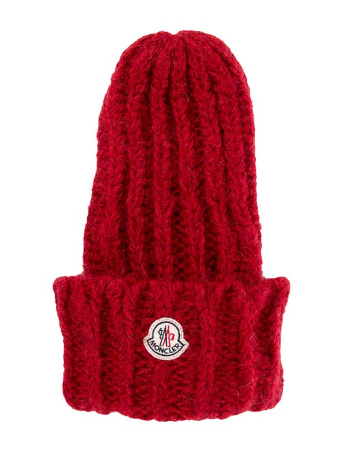 Moncler Mohair Knit Beanie Red