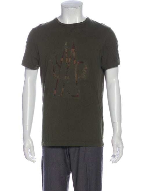 Moncler Graphic Print Crew Neck T-Shirt Green