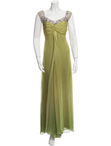 Monique Lhuillier Silk Embellished Dress