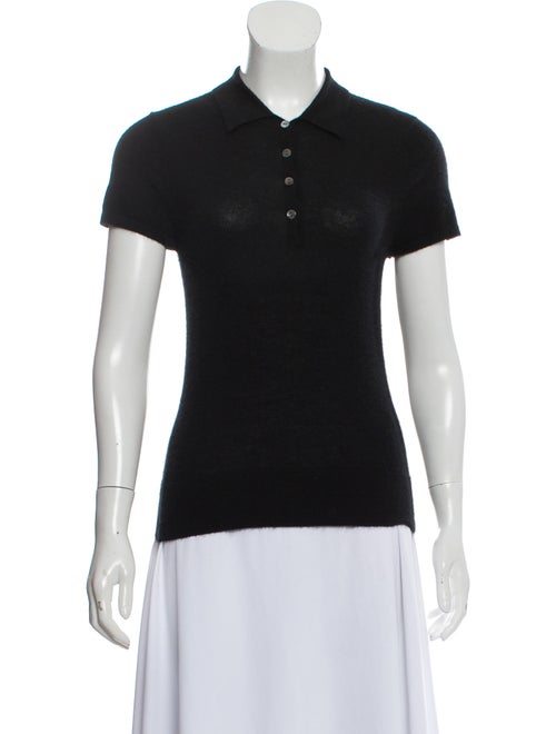 Monique Lhuillier Knit Polo Black