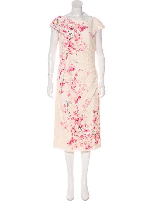 Monique Lhuillier Crocheted Cherry Blossom Dress m