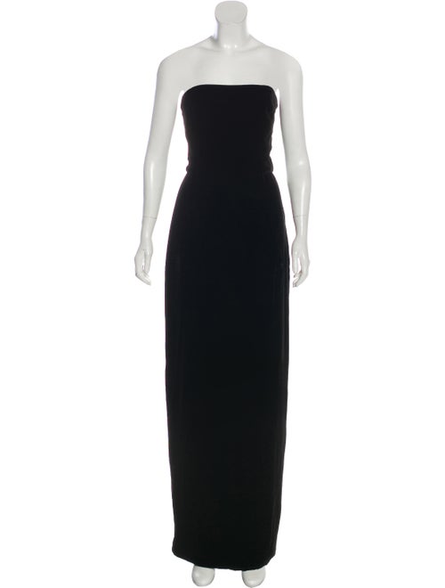 Monique Lhuillier Velvet Evening Gown Black