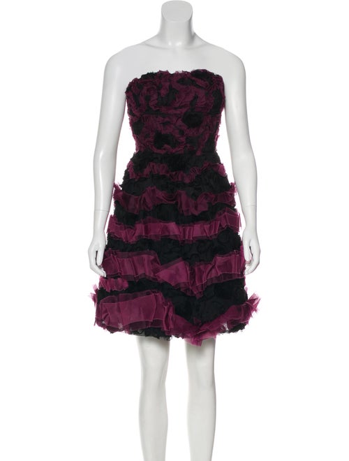 Monique Lhuillier Strapless Tulle Cocktail Dress M