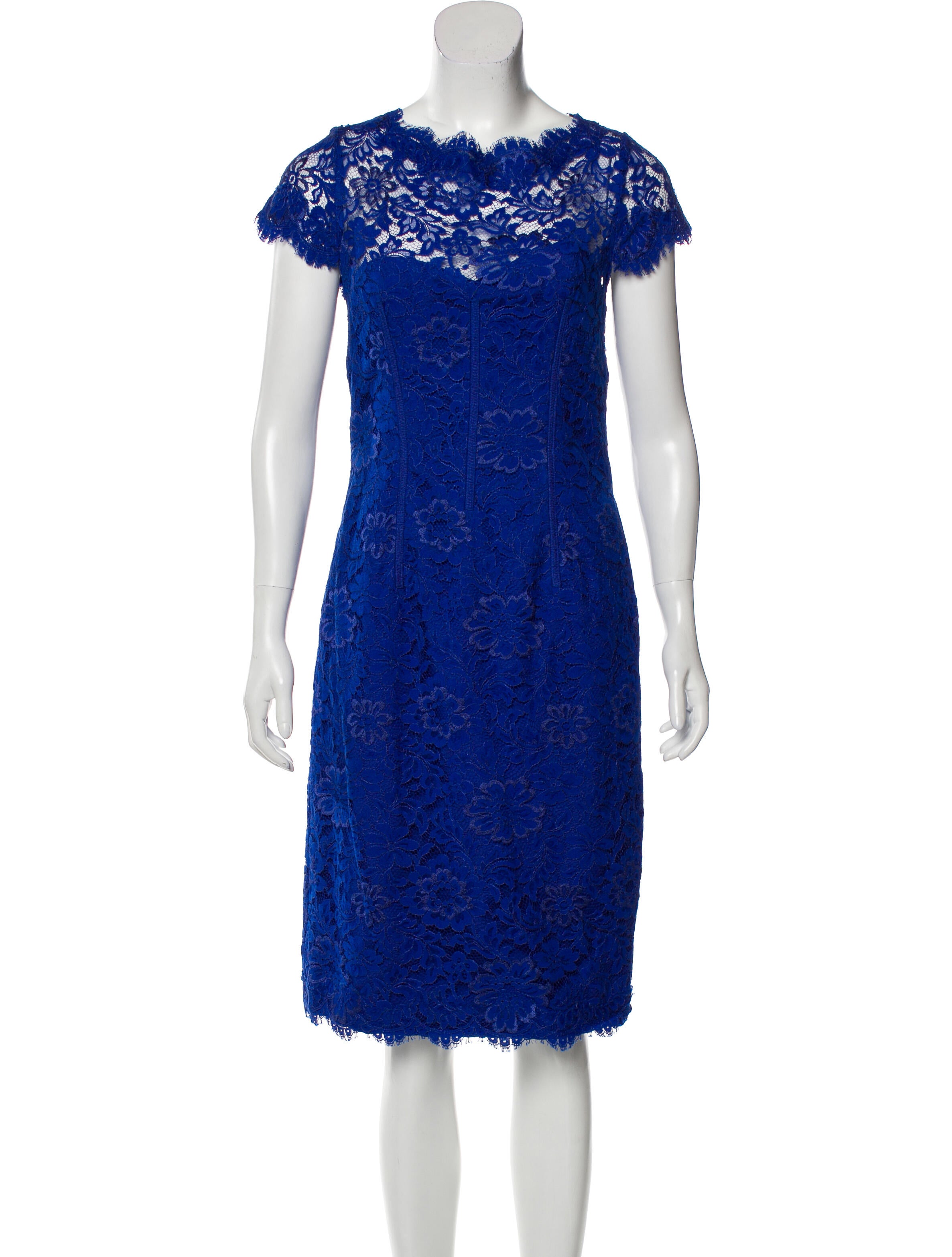 Monique Lhuillier Midi Lace Dress