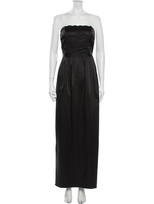 Monique Lhuillier Strapless Long Dress Black