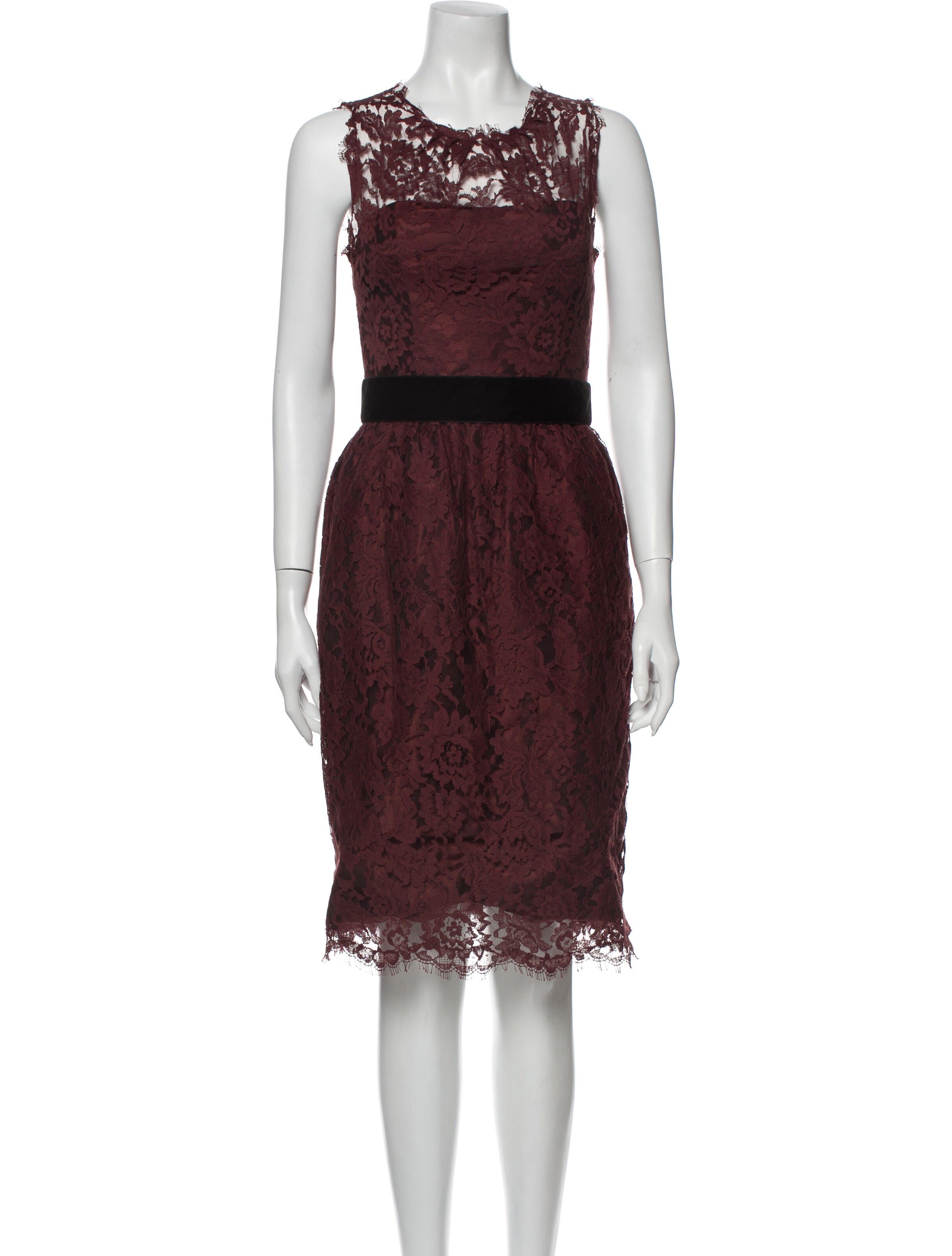 Monique Lhuillier Lace Pattern Knee-Length Dress