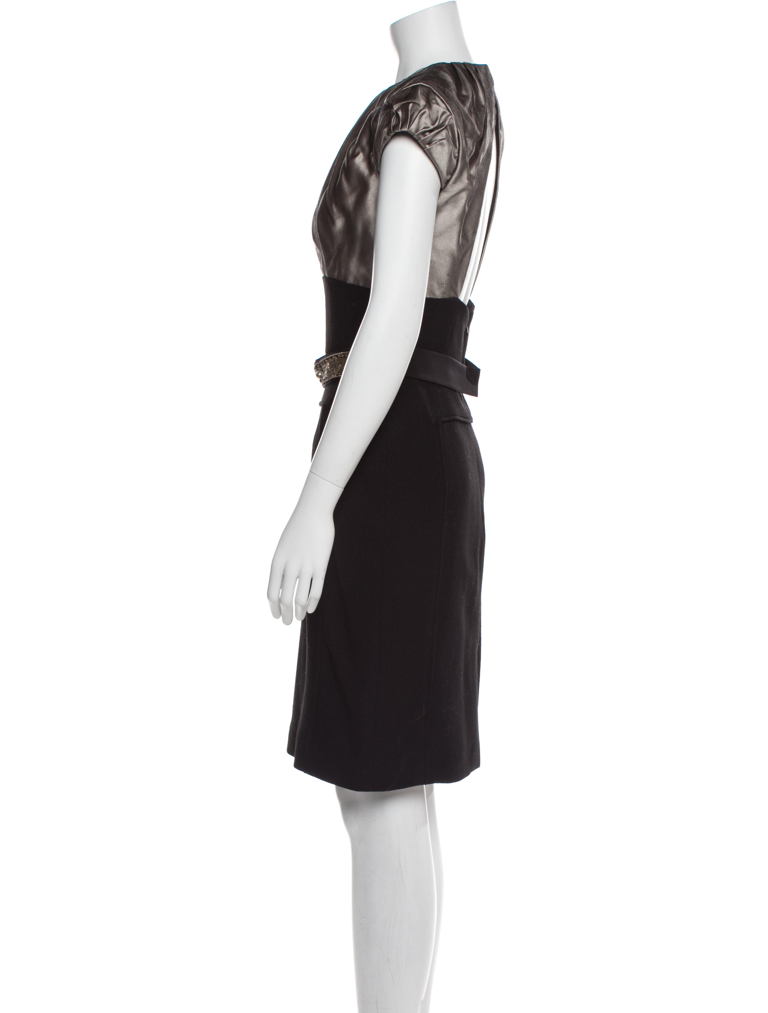 Monique Lhuillier Colorblock Pattern Knee-Length Dress