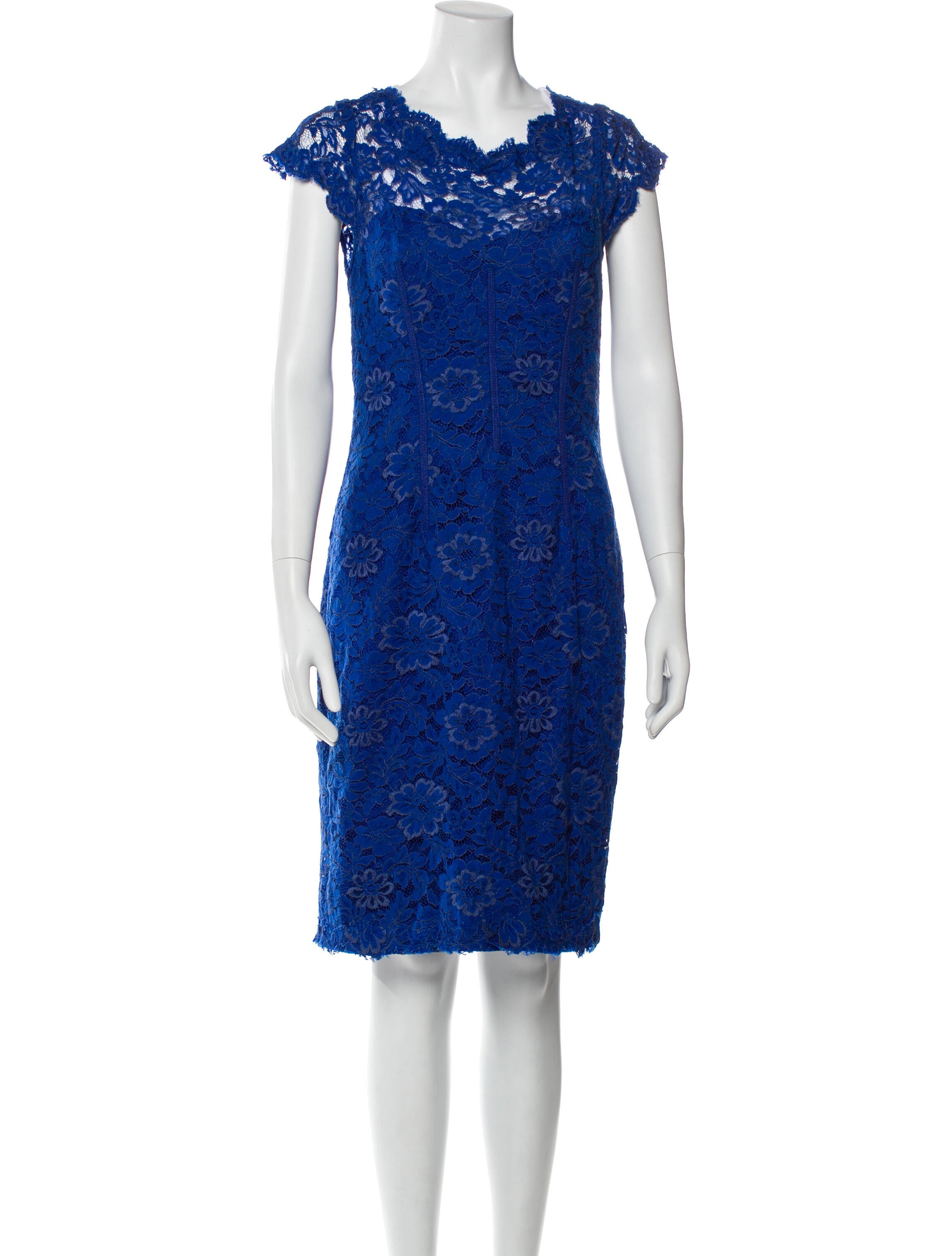 Monique Lhuillier Lace Pattern Knee-Length Dress