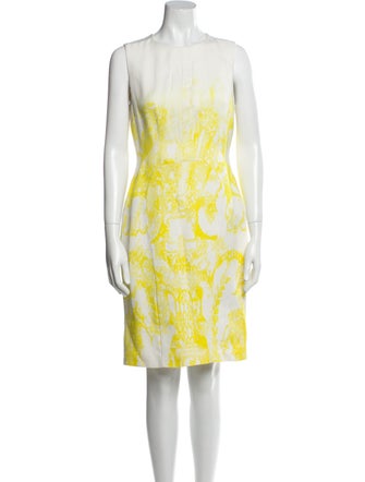 Monique Lhuillier Printed Knee-Length Dress