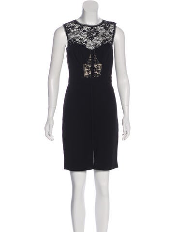 Monique Lhuillier Dresses Lace-Trimmed Cocktail Dress XXS