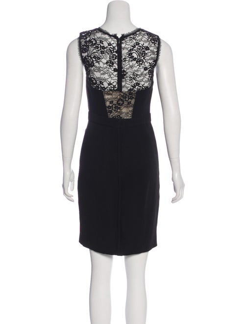 Monique Lhuillier Lace-Trimmed Cocktail Dress