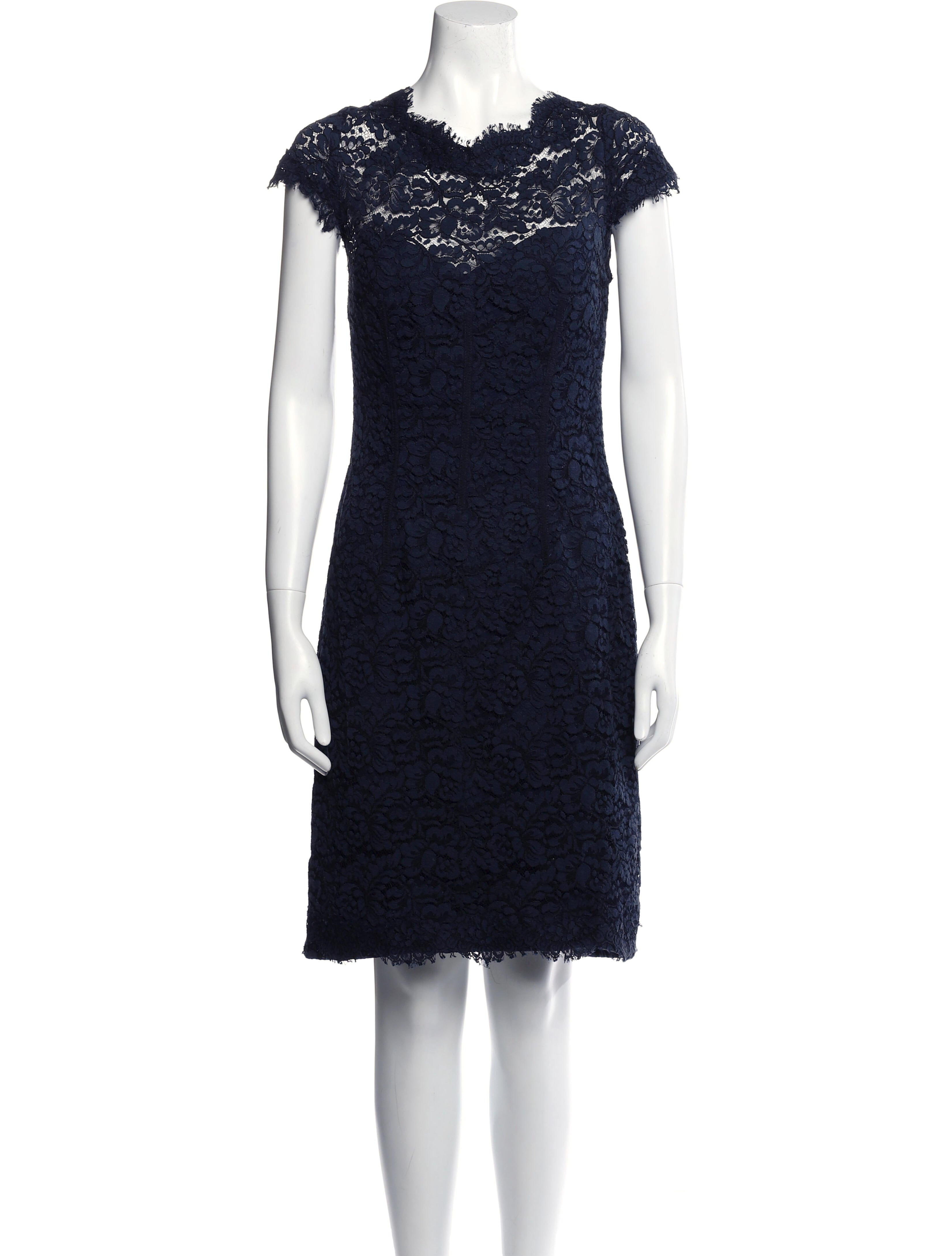 Monique Lhuillier Lace Pattern Knee-Length Dress