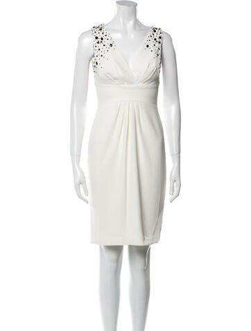 Monique Lhuillier Dresses V-Neck Mini Dress US 2 | XS