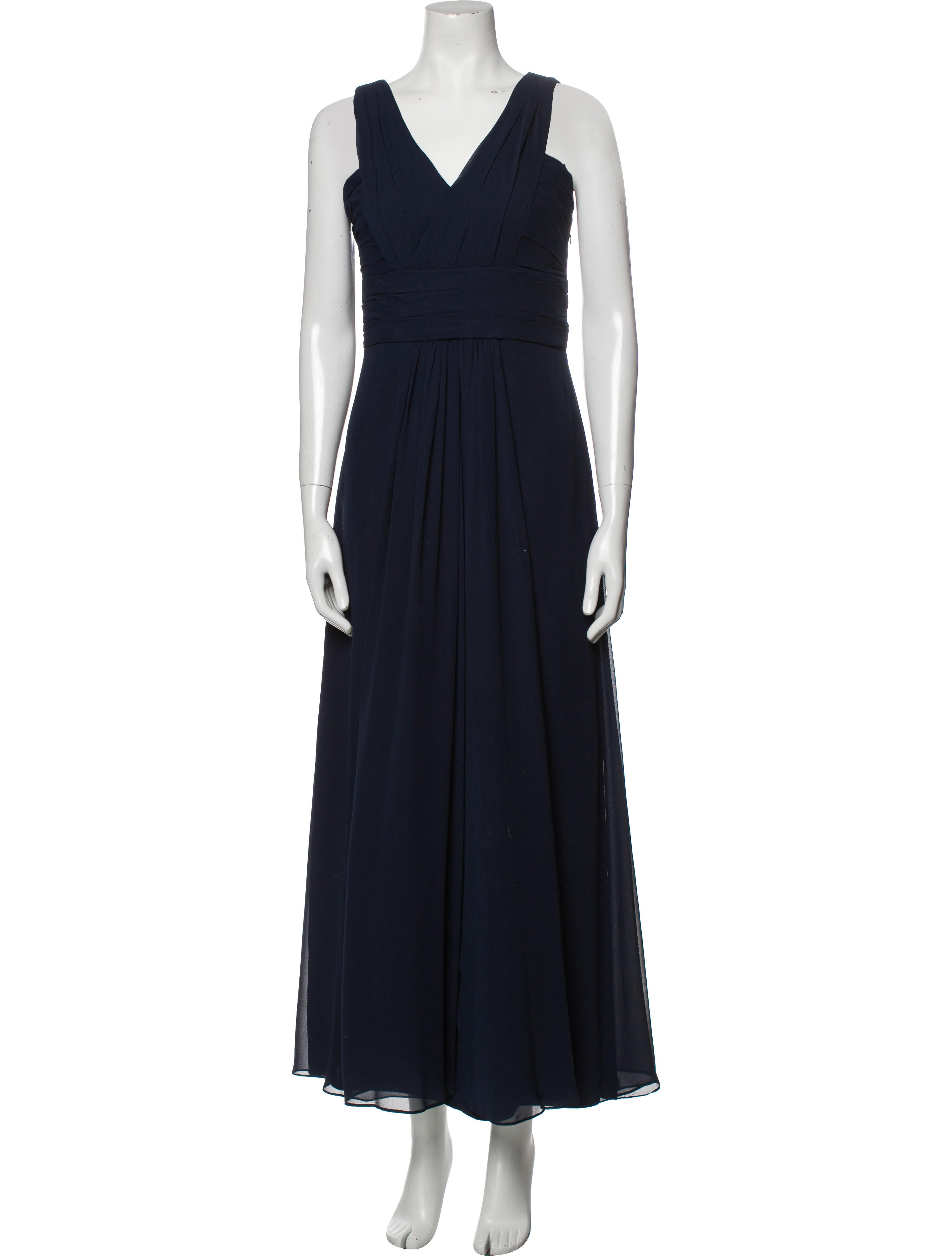 Monique Lhuillier V-Neck Long Dress