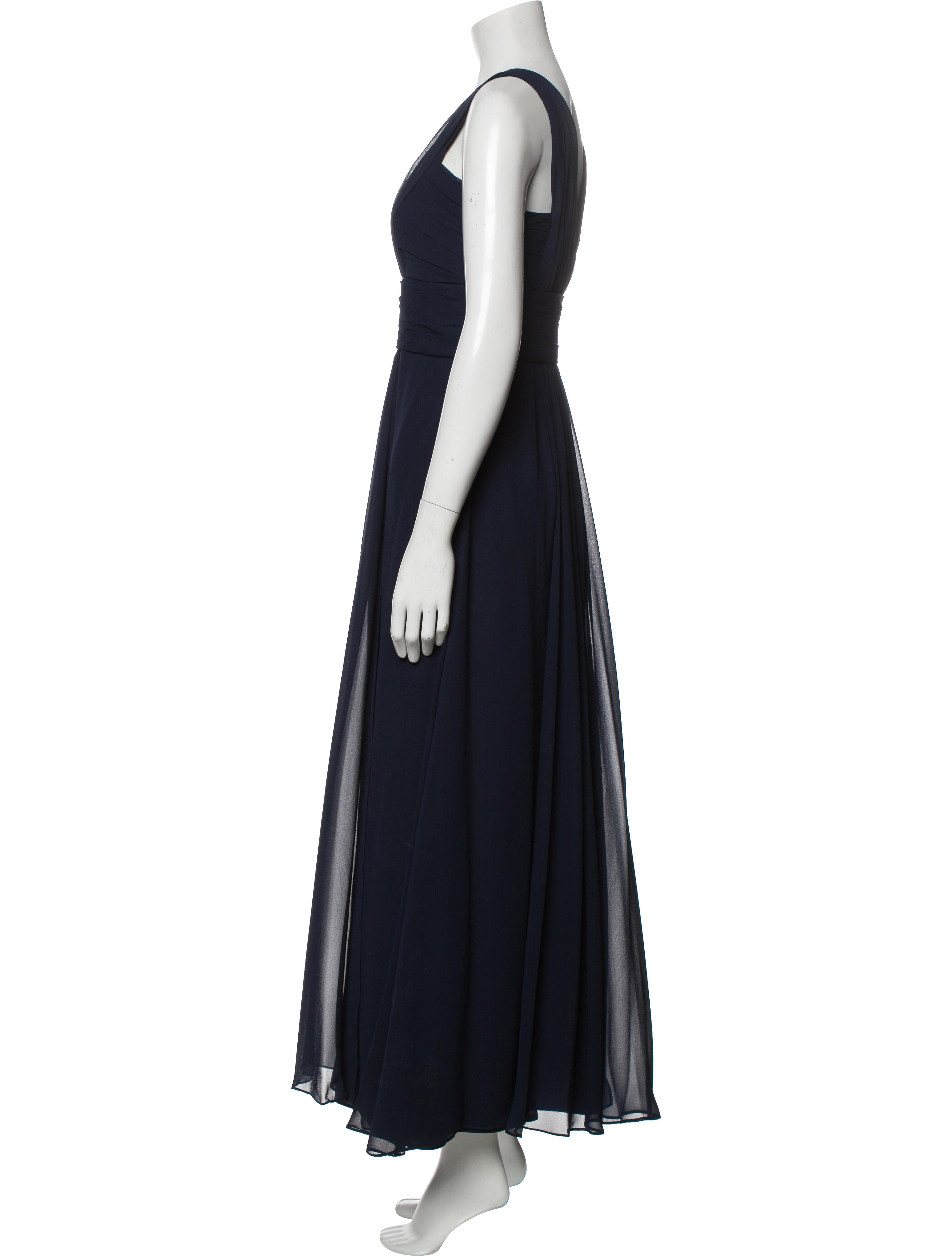 Monique Lhuillier V-Neck Long Dress
