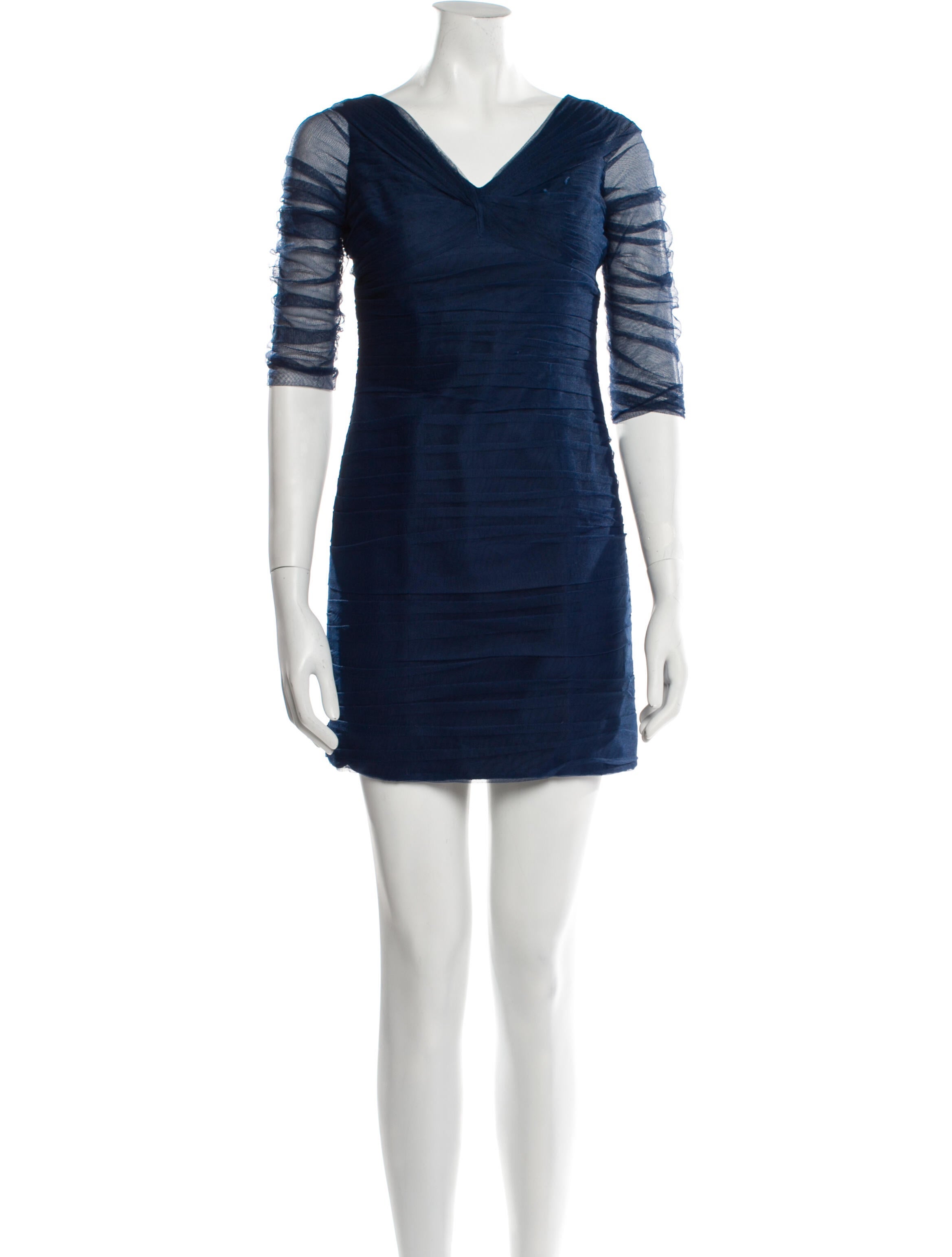 Monique Lhuillier V-Neck Mini Dress