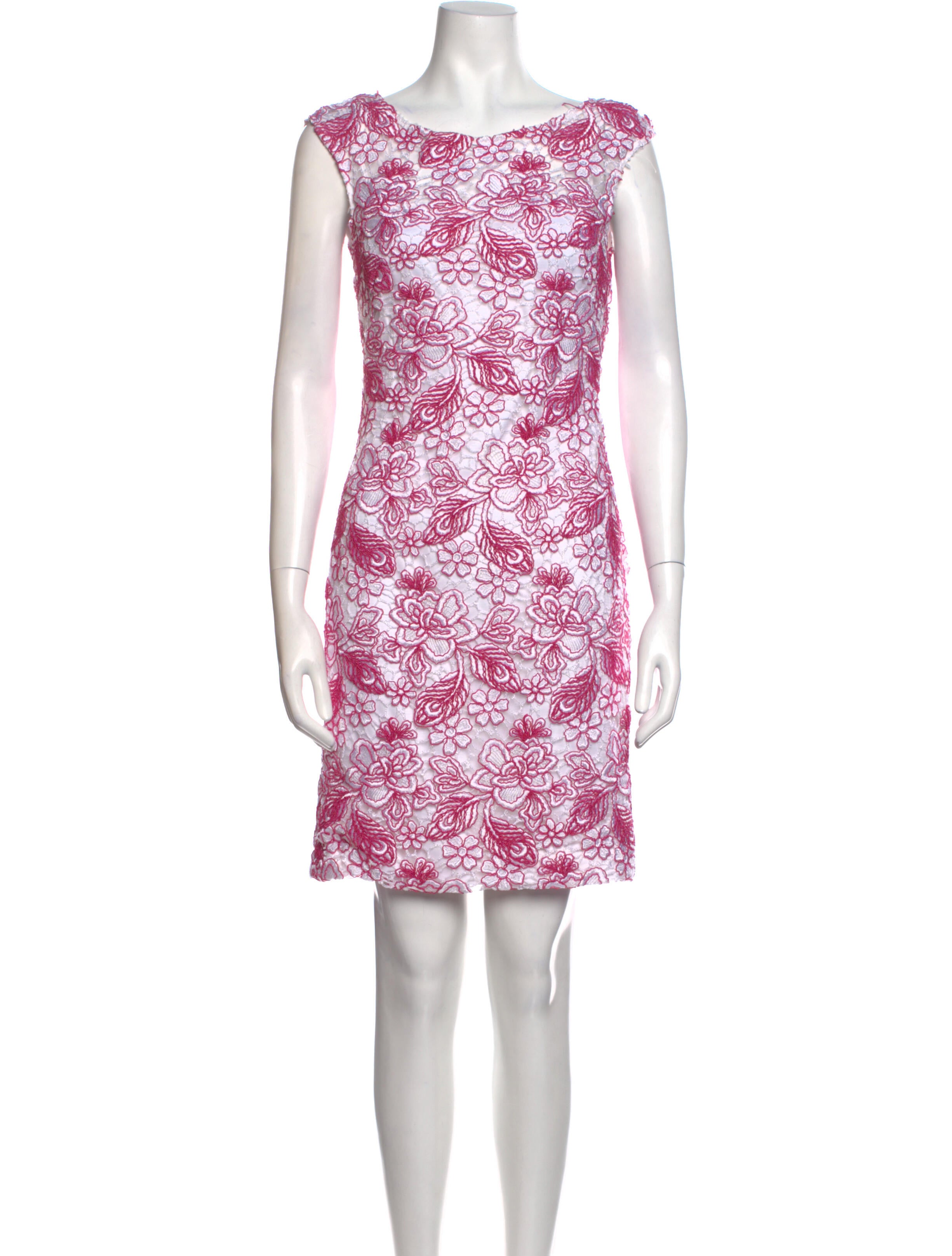 Monique Lhuillier Bateau Neckline Mini Dress