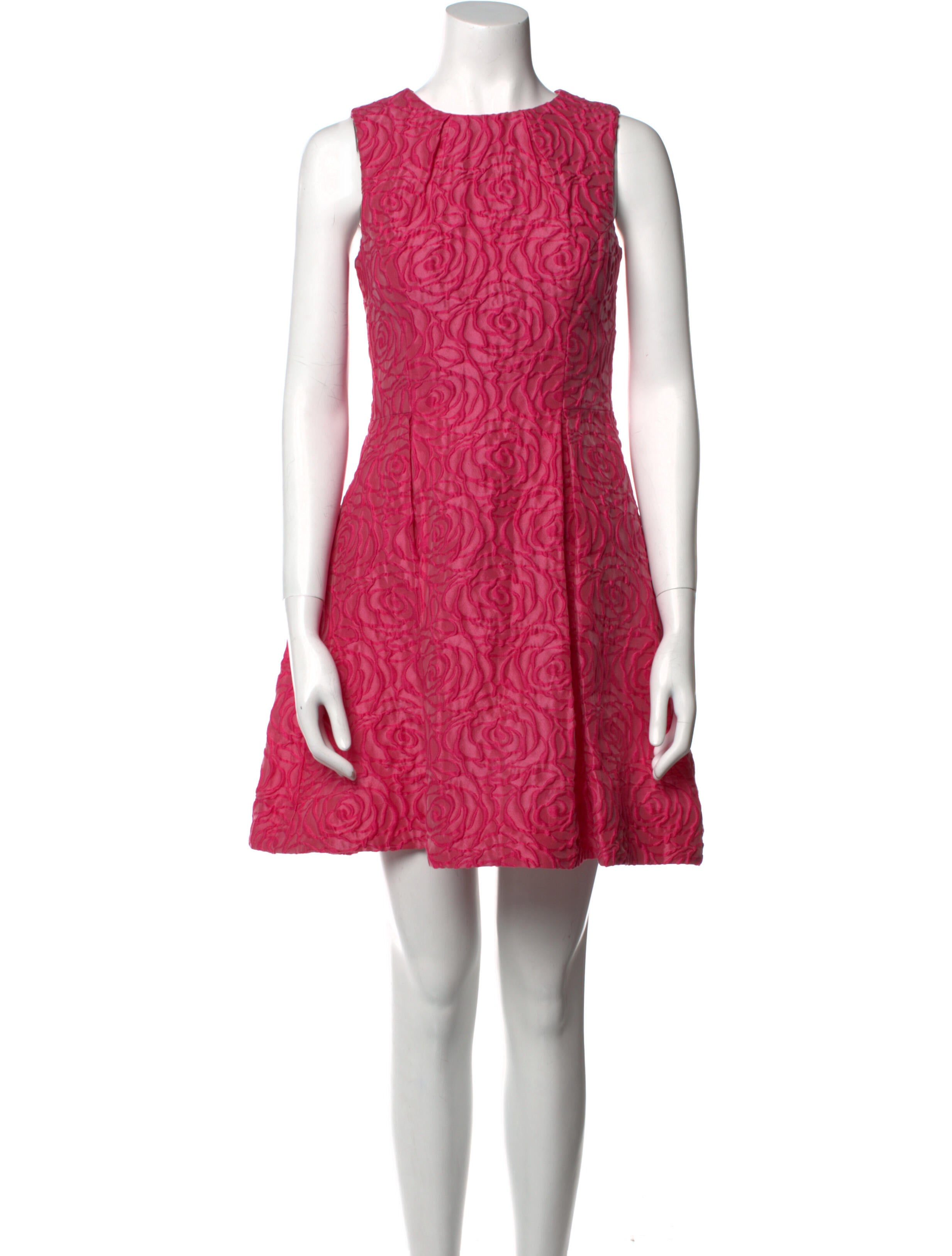 Monique Lhuillier Crew Neck Mini Dress