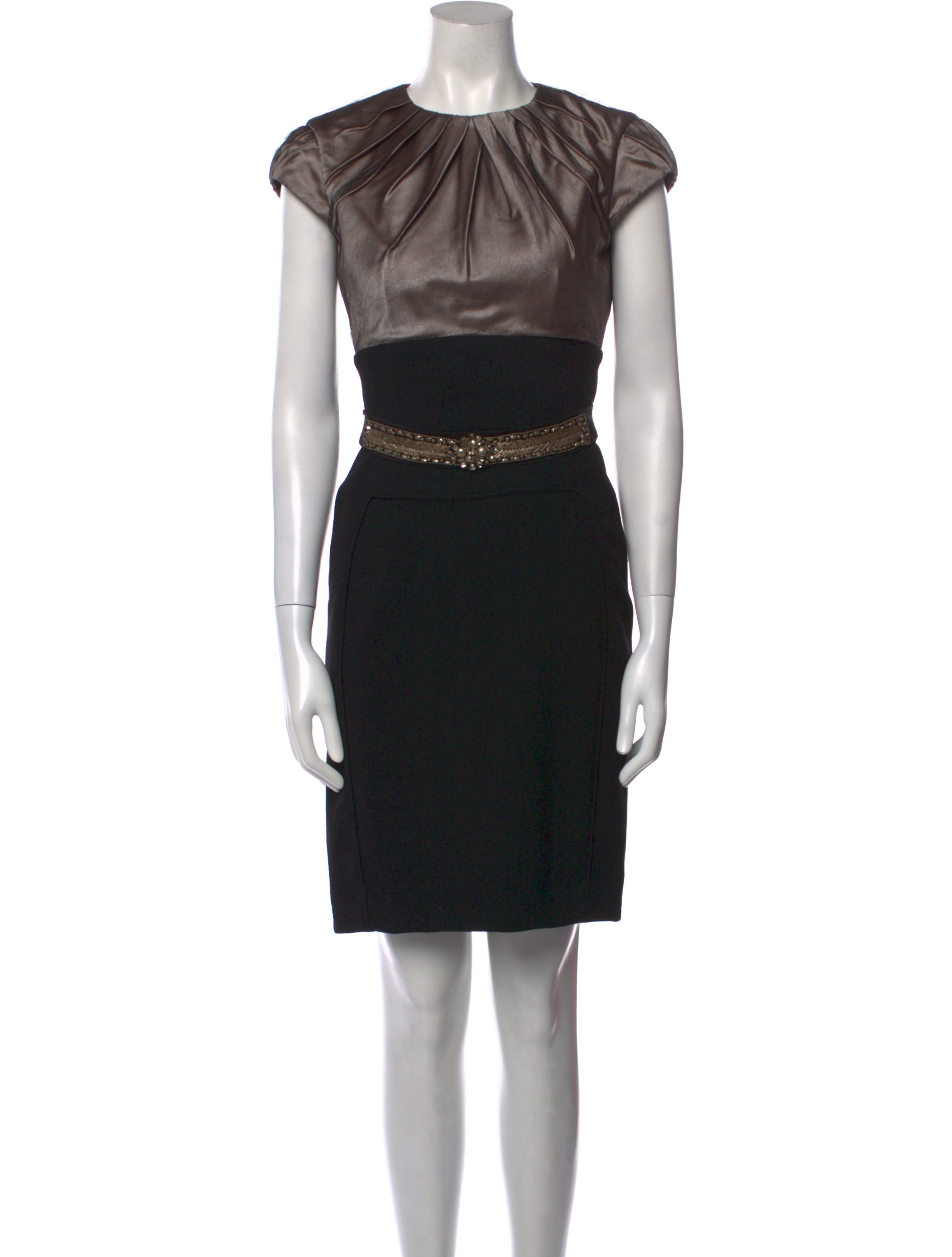 Monique Lhuillier Crew Neck Mini Dress