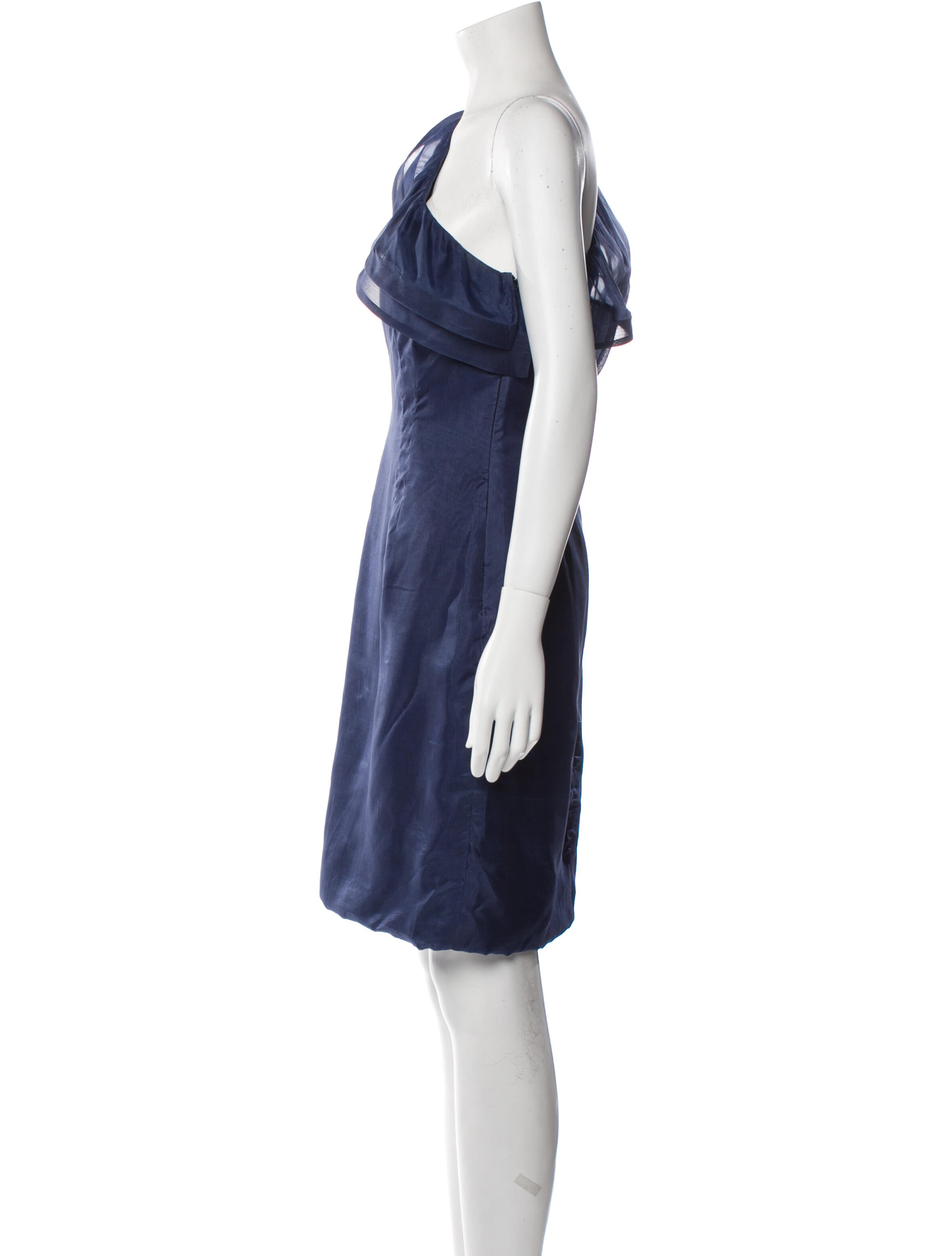 Monique Lhuillier One-Shoulder Knee-Length Dress