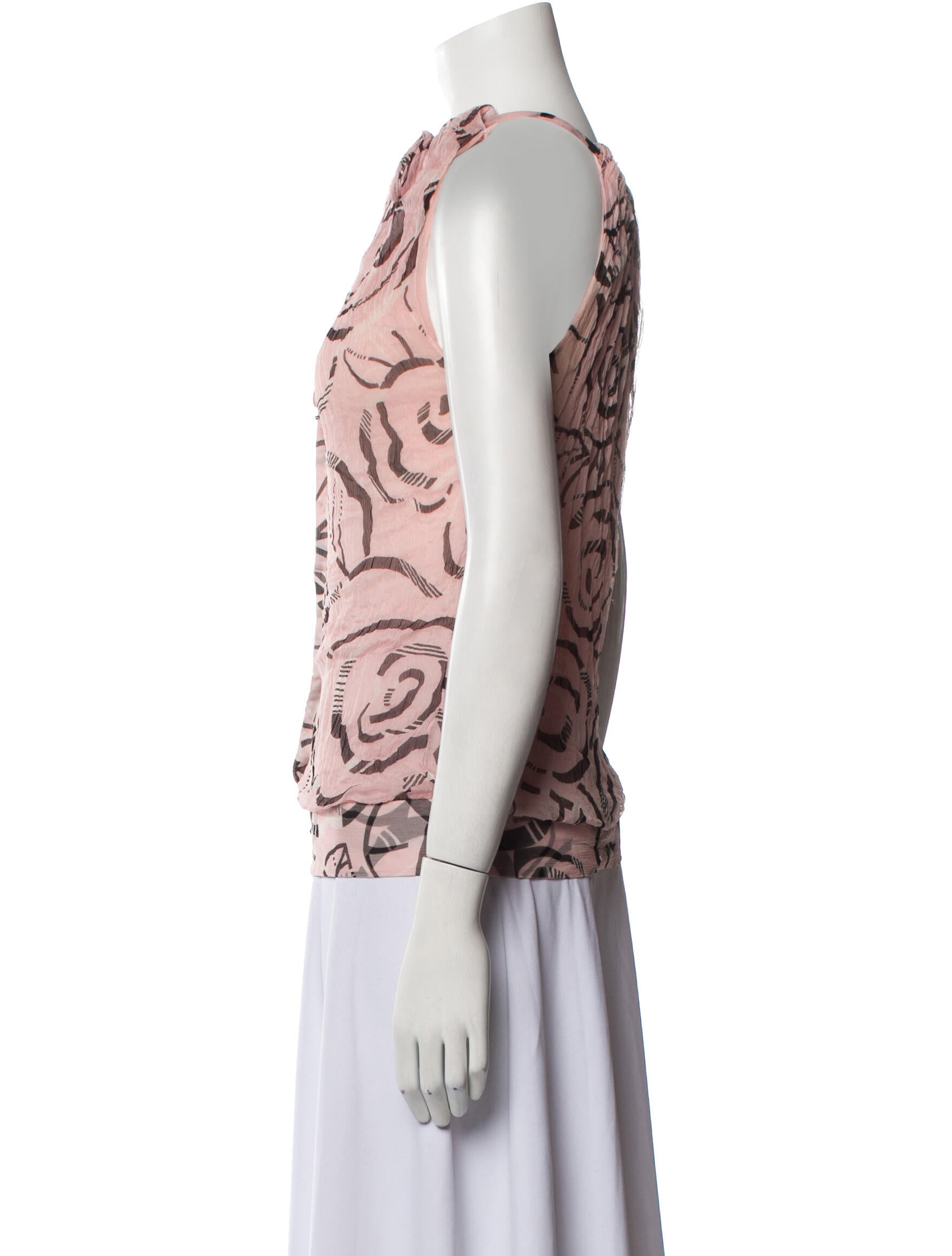 Monique Lhuillier Printed Halterneck Blouse