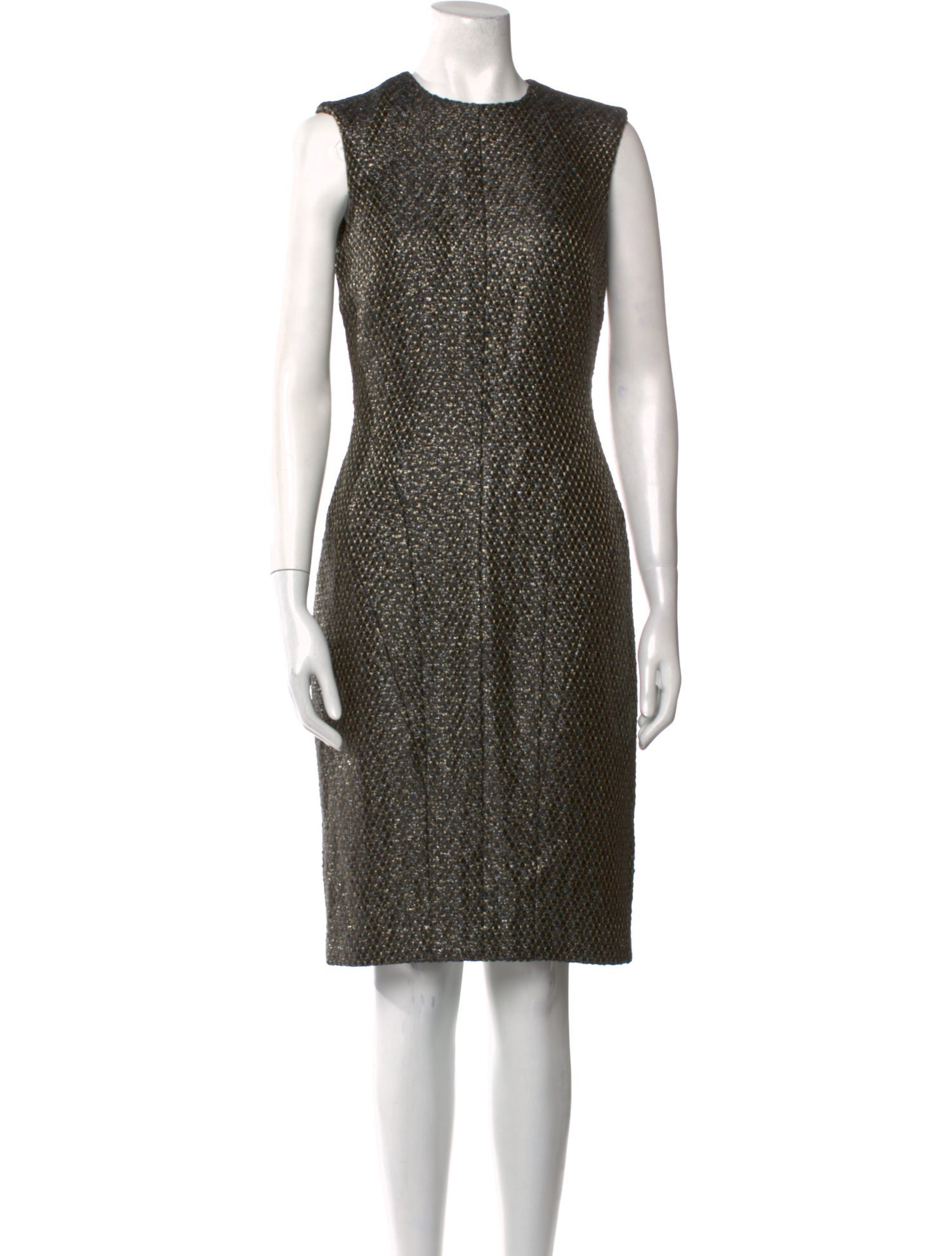 Monique Lhuillier Crew Neck Knee-Length Dress