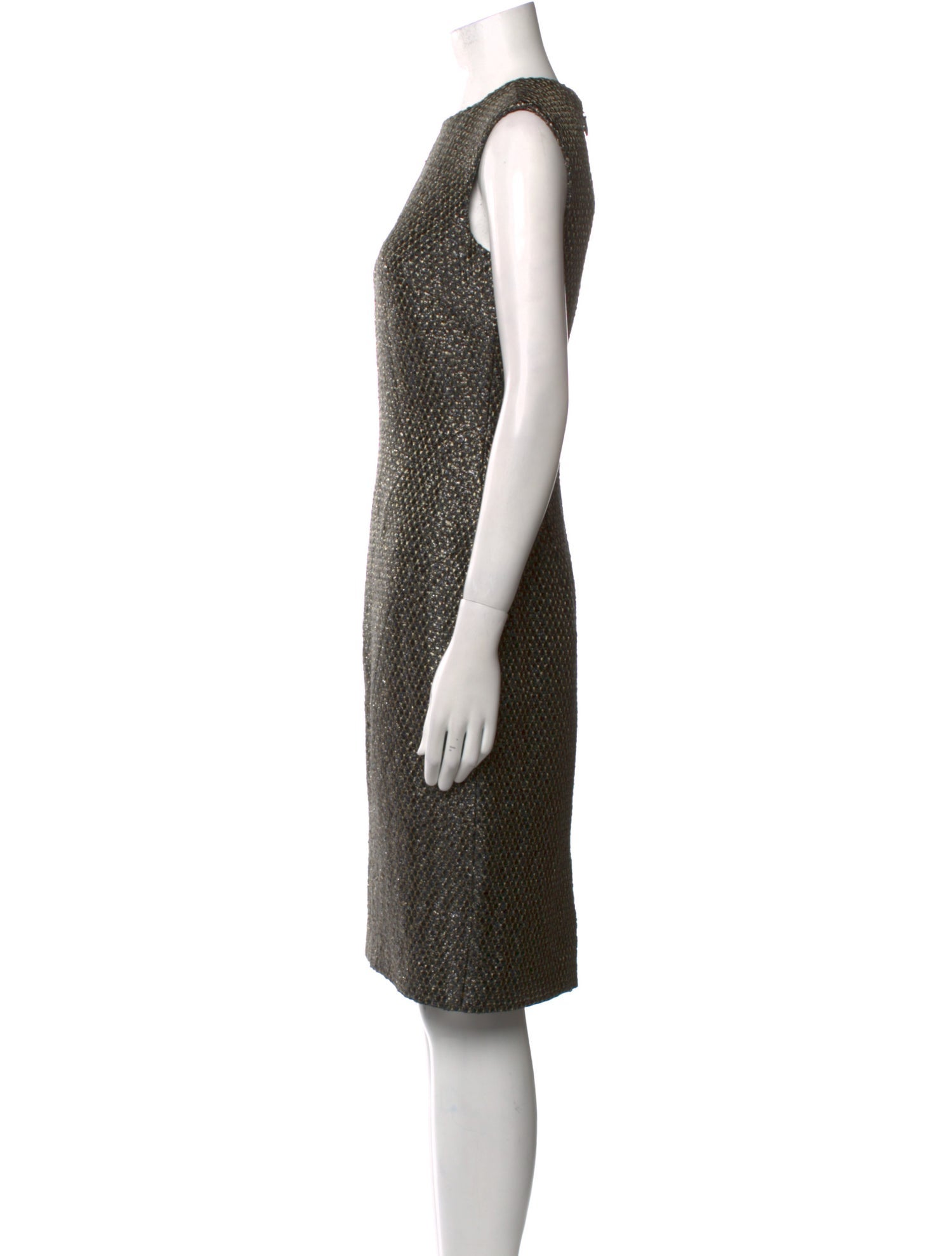 Monique Lhuillier Crew Neck Knee-Length Dress